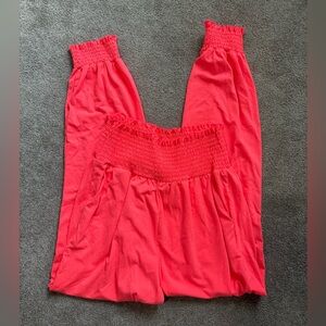 Zenana Outfitters Coral Smocked Waist Joggers